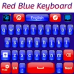 red blue keyboard android application logo